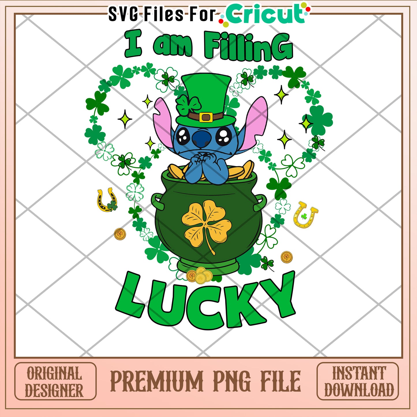 Stitch St Patricks Day PNG Lucky Charm