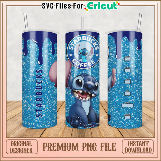 Stitch Starbucks Tumbler PNG Design