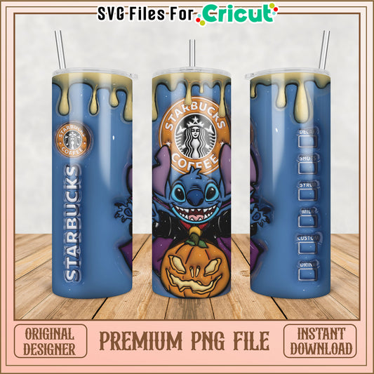 Stitch Starbucks Tumbler PNG Sublimation Design