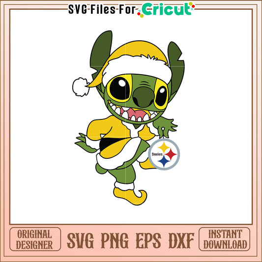 Stitch Steelers Christmas SVG Design