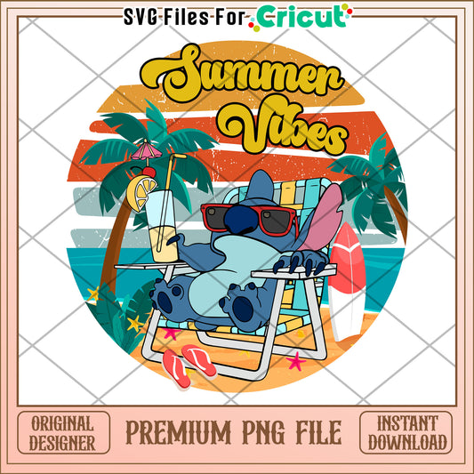 Stitch Summer Vibes PNG Beach Chair Fun