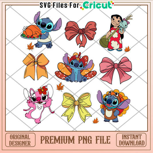 Stitch Thanksgiving PNG Sublimation Designs