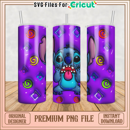 Stitch Tumbler PNG Design Instant Download