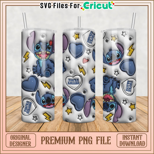 Stitch Tumbler PNG Design Sublimation Instant Download