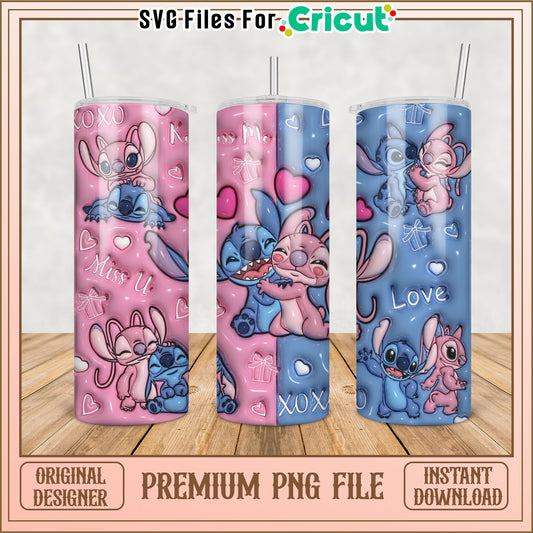 Stitch Tumbler PNG Design Valentines Day