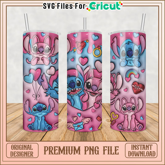 Stitch Tumbler PNG Valentines Day