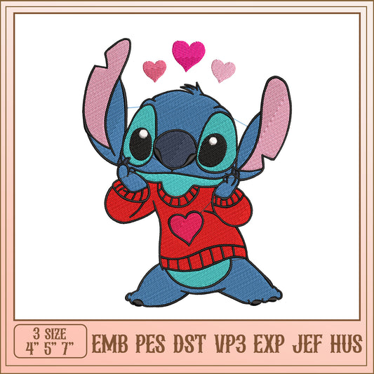 Stitch Valentine Embroidery Design