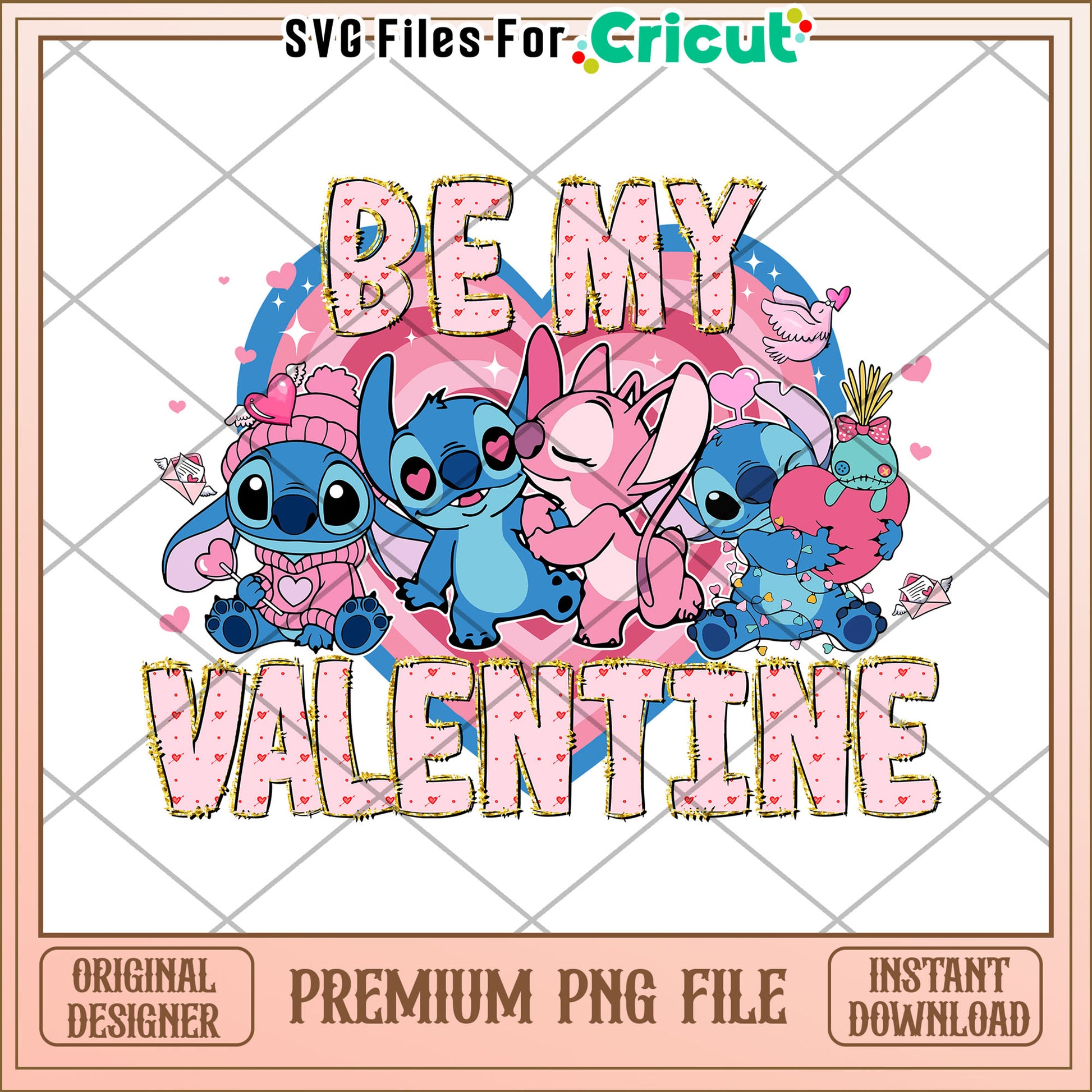 Stitch Valentine PNG Be My Valentine