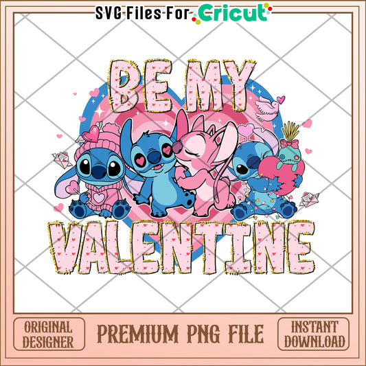 Stitch Valentine PNG Be My Valentine