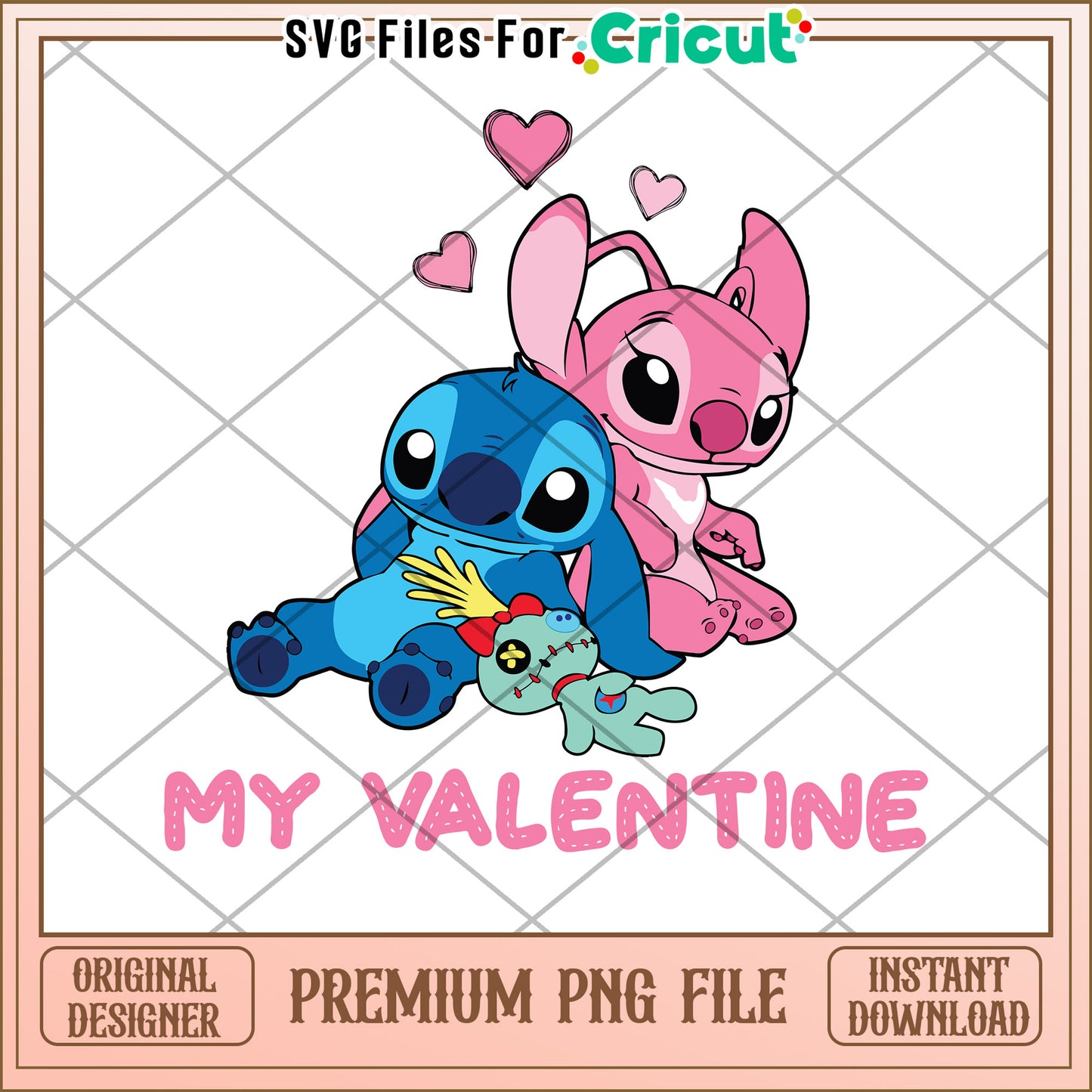 Stitch Valentine PNG Cricut File