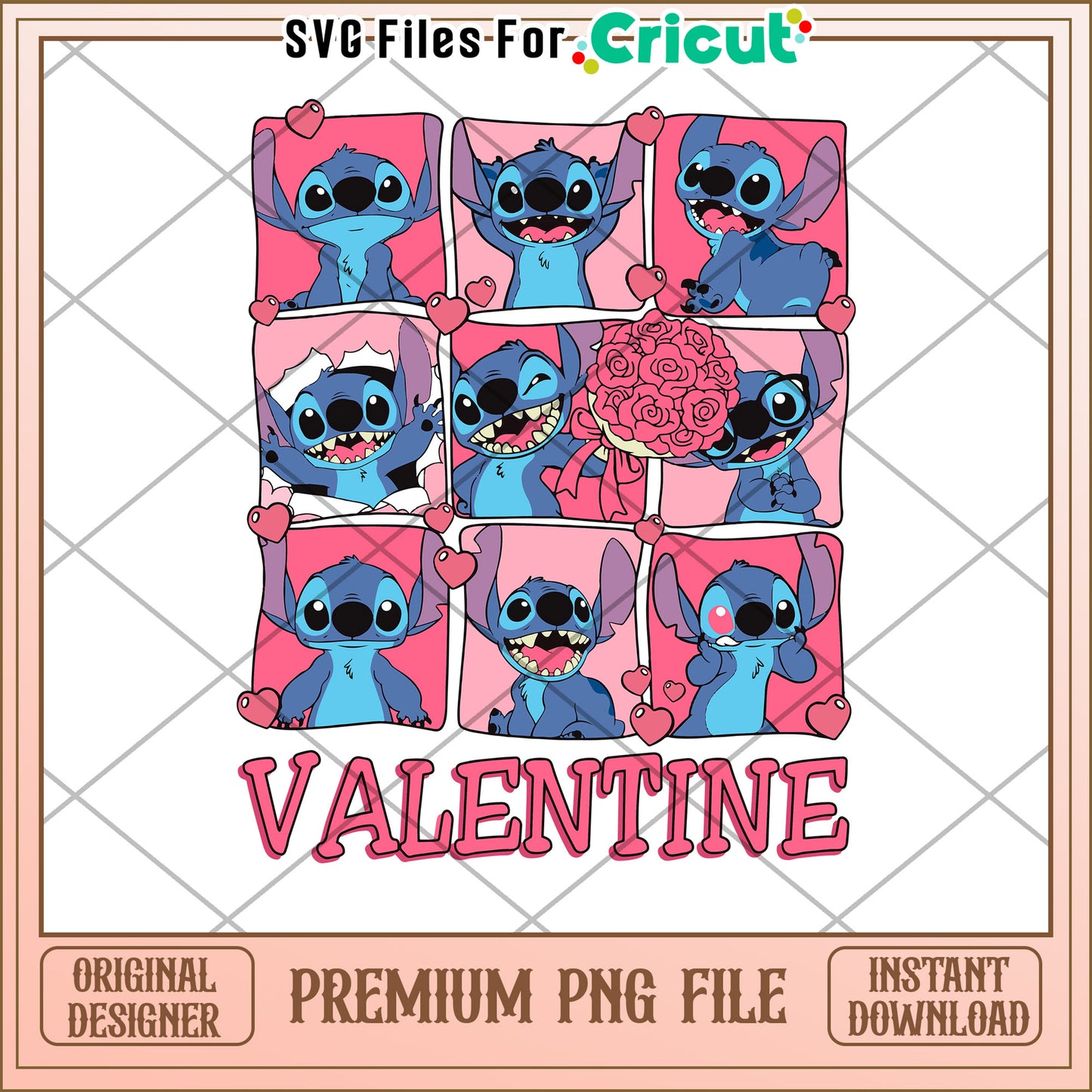 Stitch Valentine PNG Cricut Files