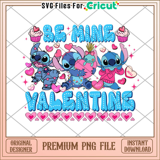 Stitch Valentine PNG Design Be Mine