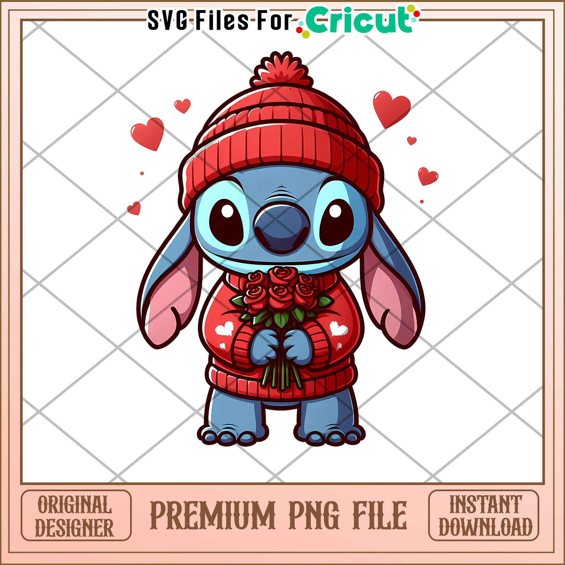 Stitch Valentine PNG Instant Download