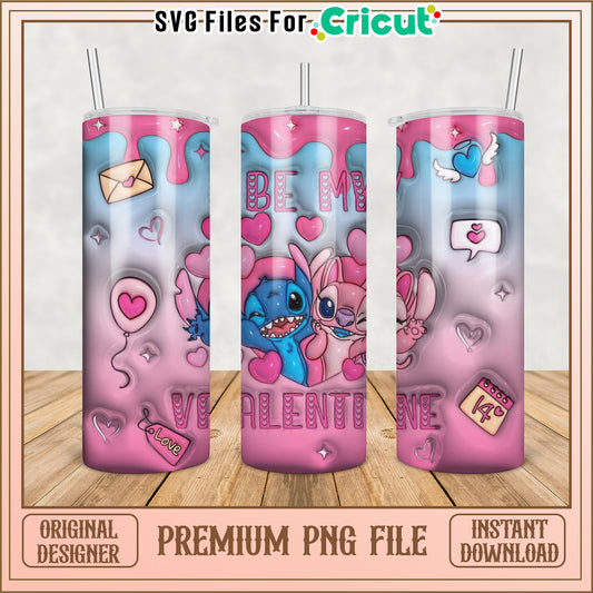 Stitch Valentine Tumbler PNG Design