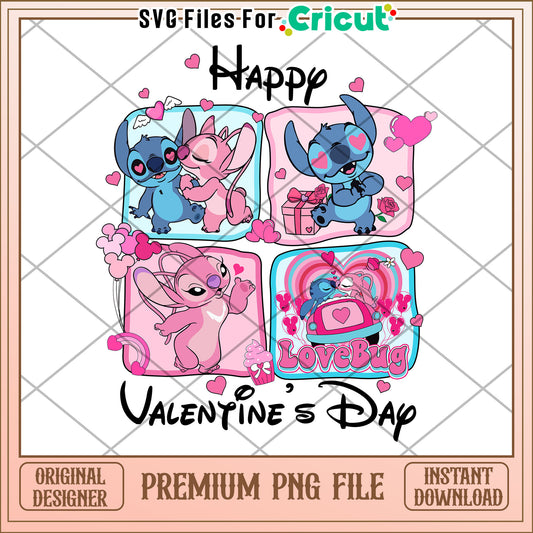 Stitch Valentines Day PNG Sublimation