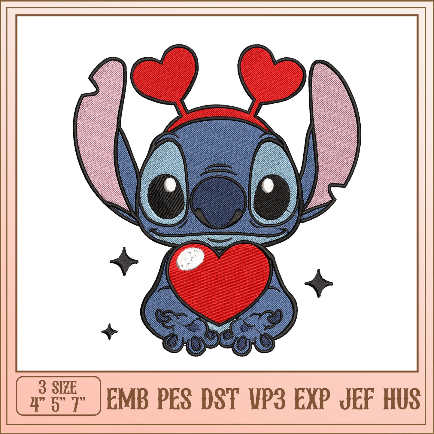 Stitch Valentines Embroidery Design