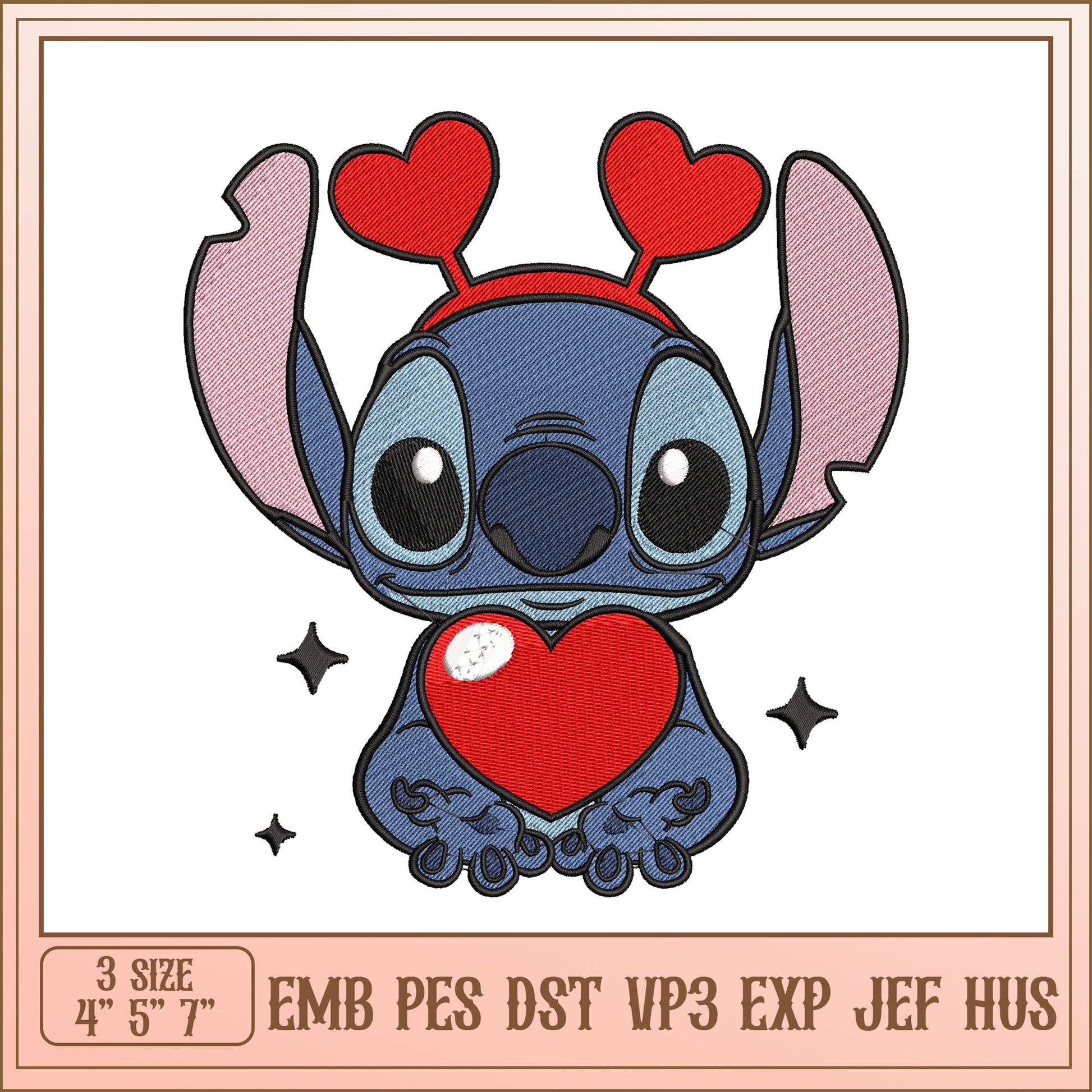 Stitch Valentines Embroidery Design
