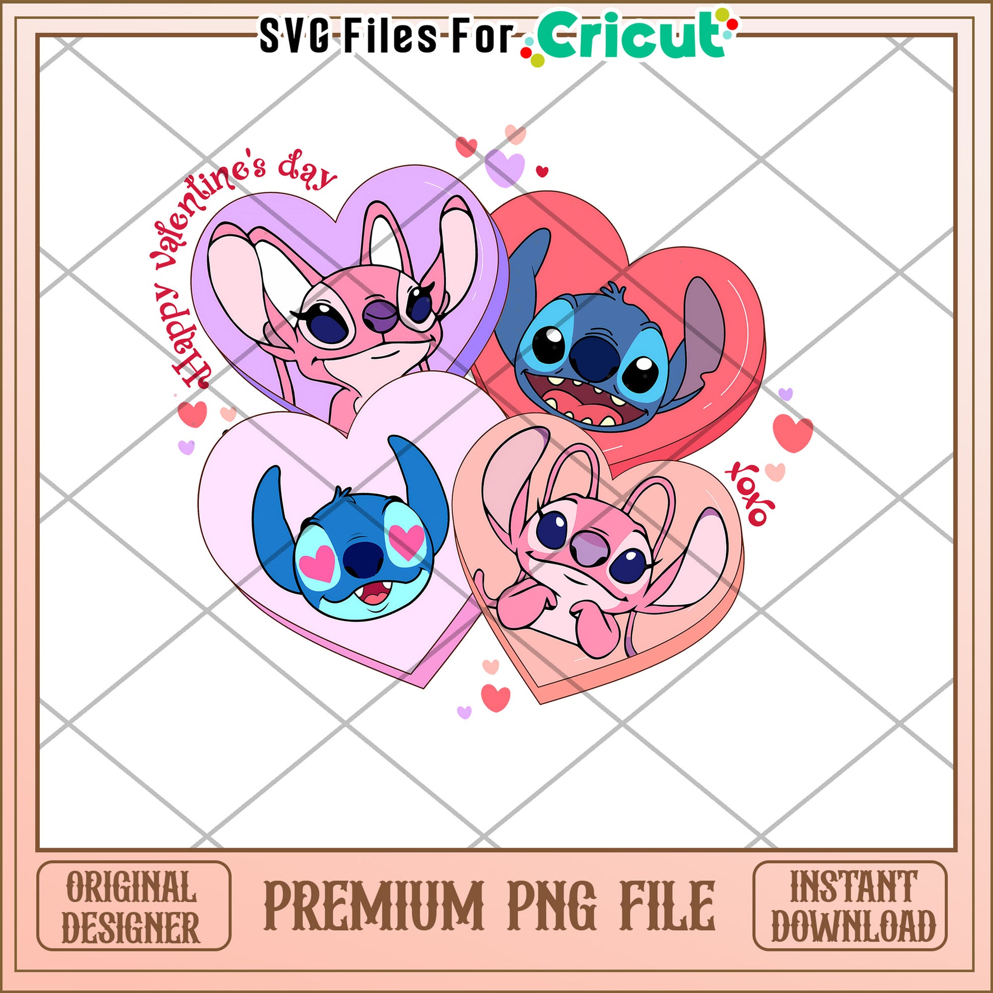 Stitch Valentines PNG Download