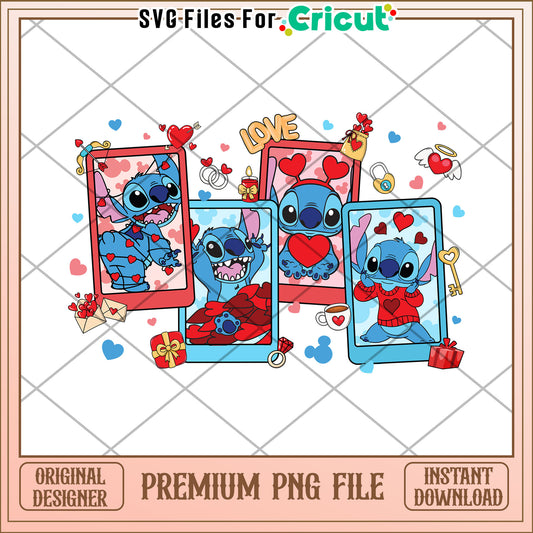 Stitch Valentines PNG  Instant Download