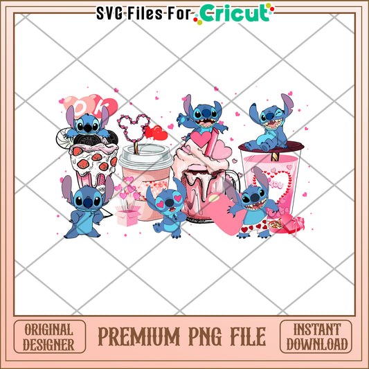 Stitch Valentines PNG Sublimation