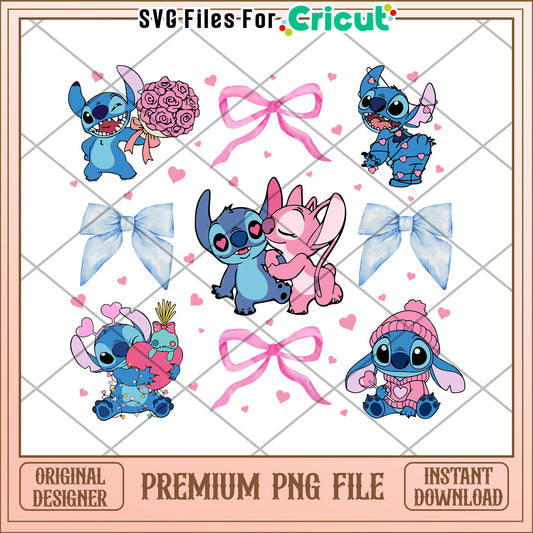 Stitch Valentines PNG Sublimation Designs
