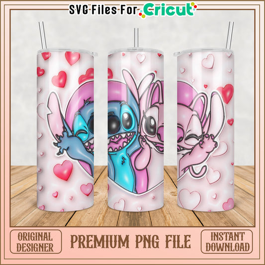 Stitch Valentines Tumbler PNG