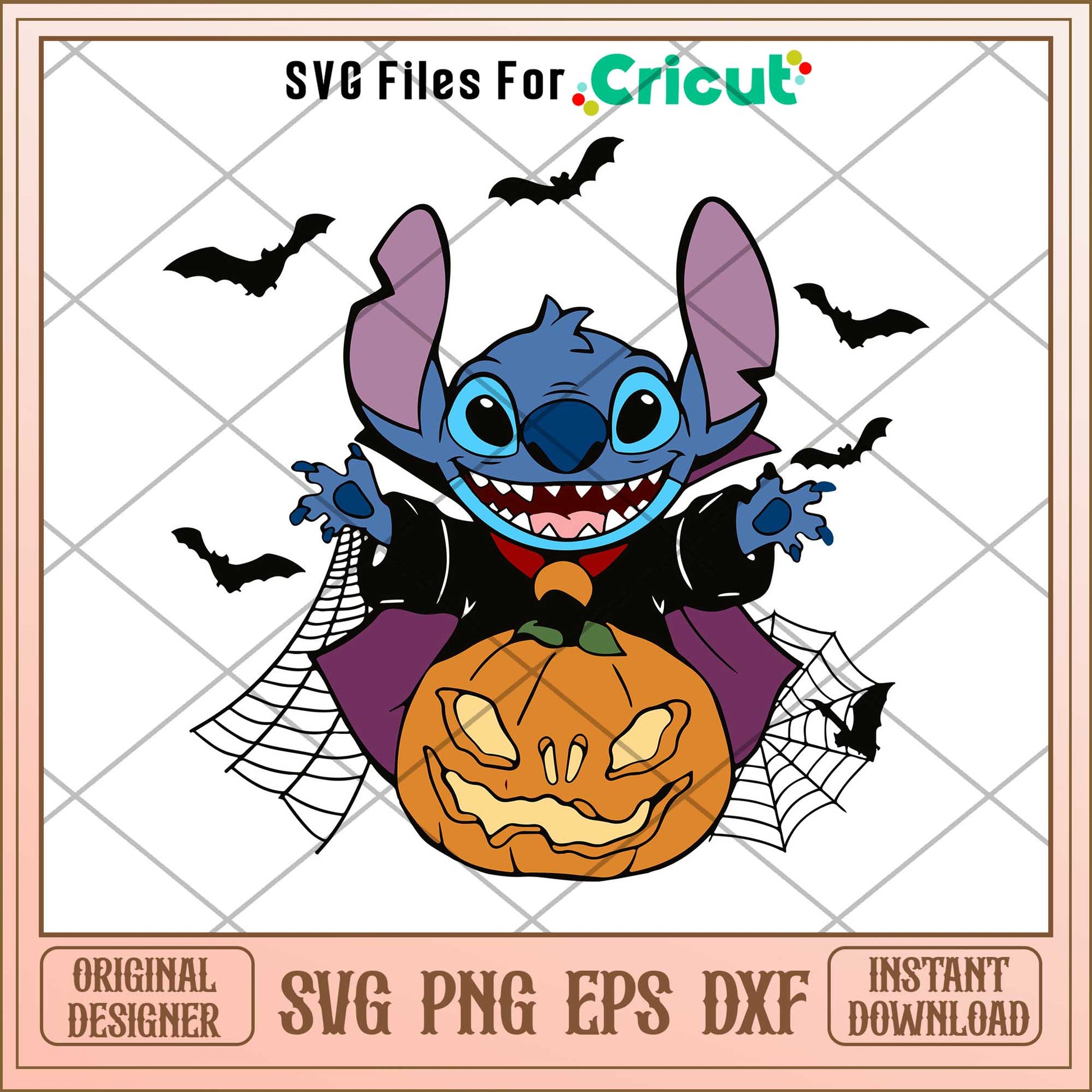 Stitch Vampire  Pumpkin Svg, Disney characters svg, Digital Download