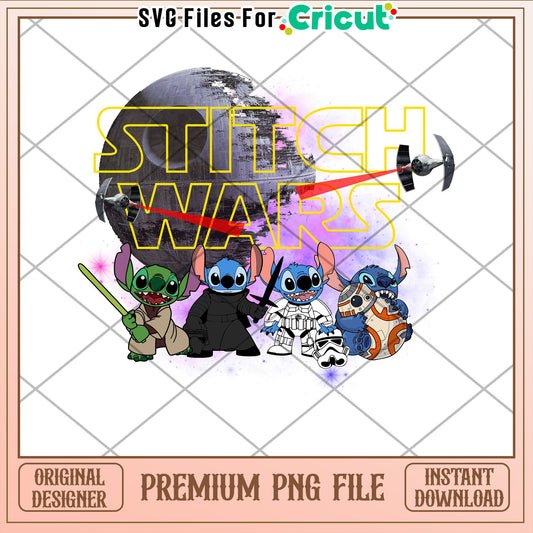 Stitch Wars PNG Sublimation Design
