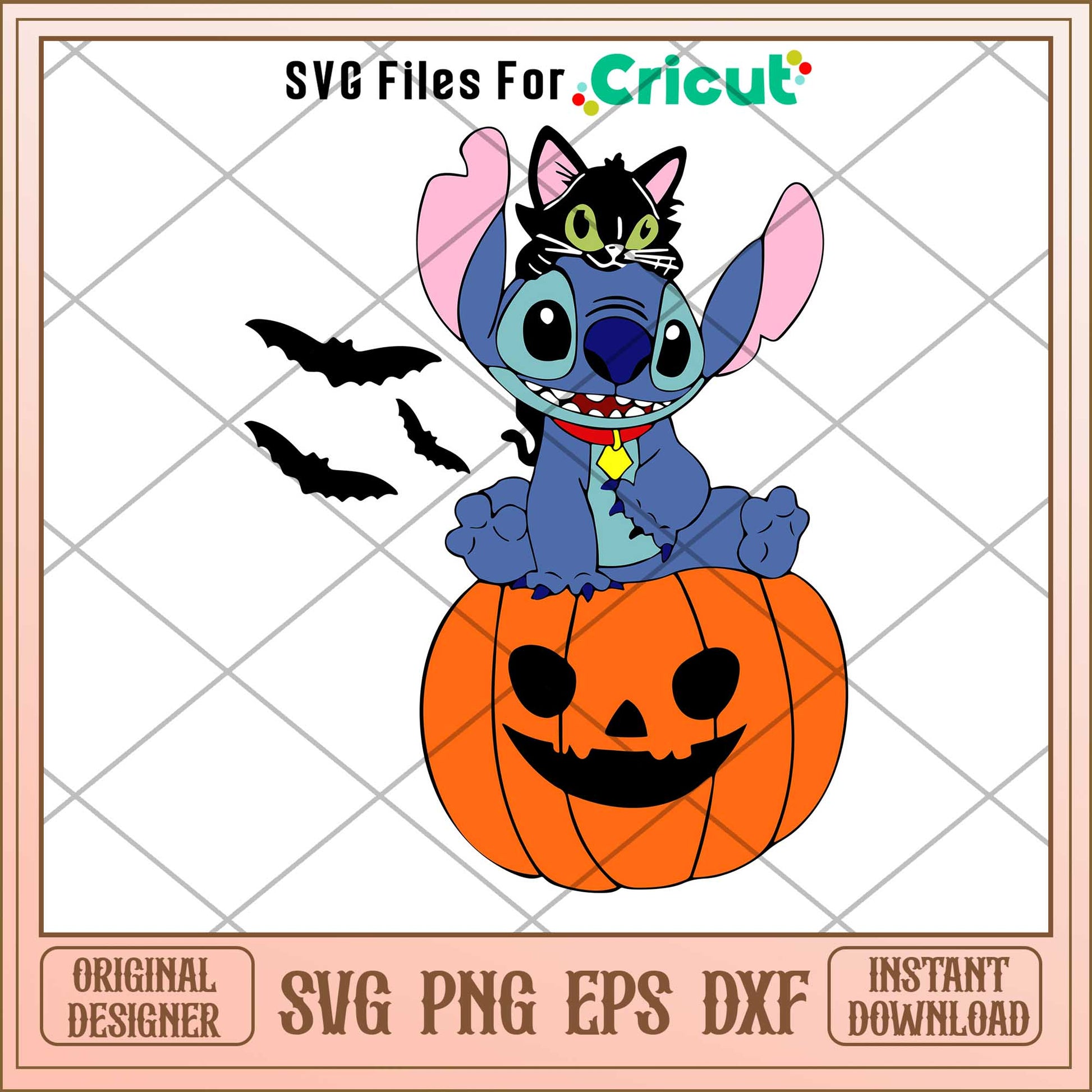 Stitch Witch And Pumpkin svg, Disney characters svg, Digital Download