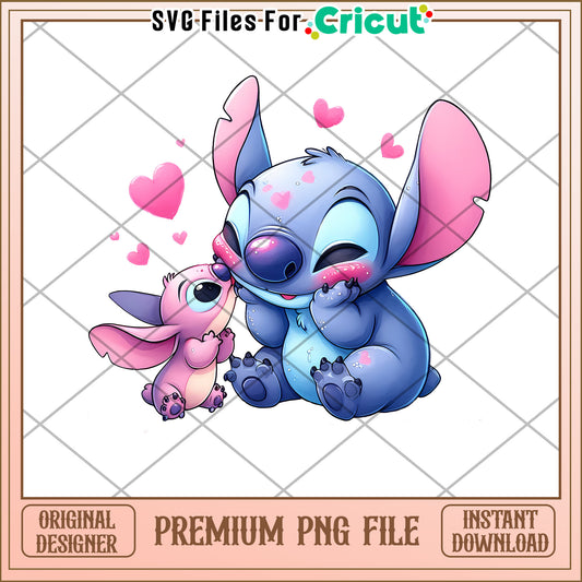 Stitch & Angel PNG Cute Couple