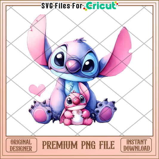 Stitch & Angel PNG Premium Cricut File