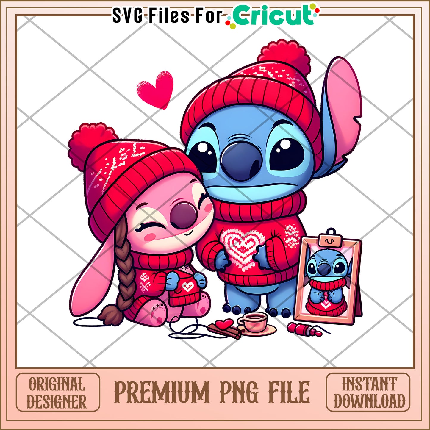 Stitch & Angel PNG Valentine's Day