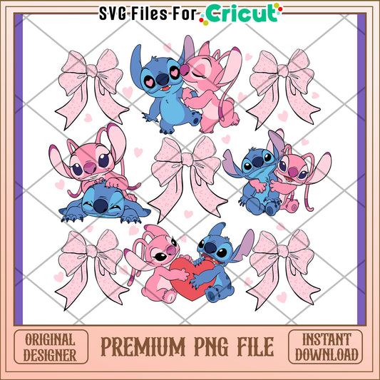 Stitch & Angel PNG Valentine's Design