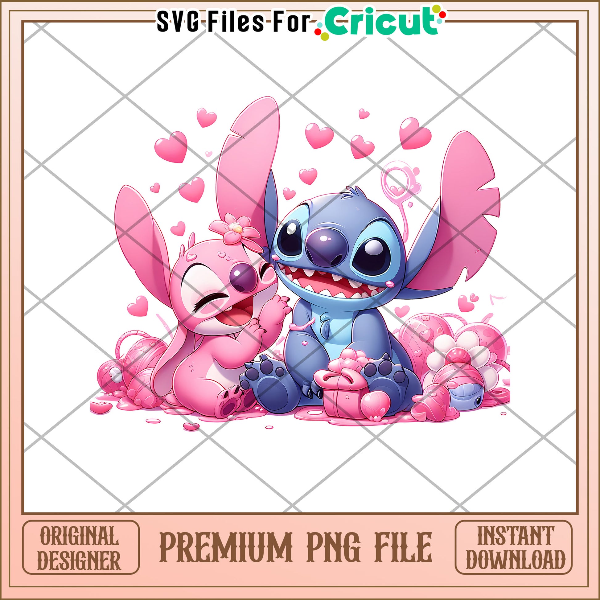 Stitch & Angel PNG Valentines Day