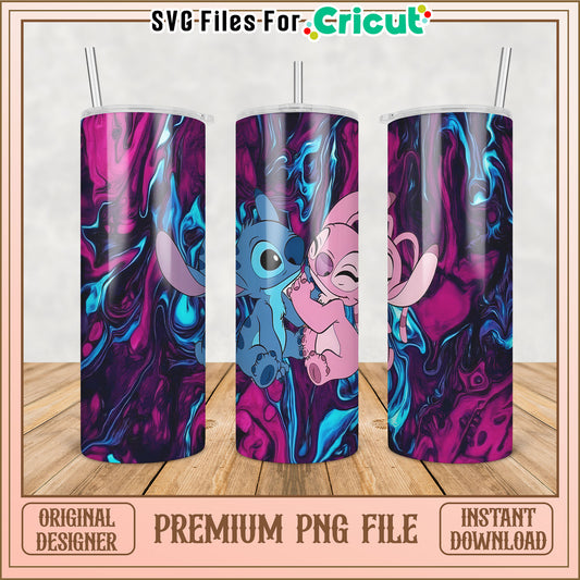 Stitch & Angel Tumbler PNG Design