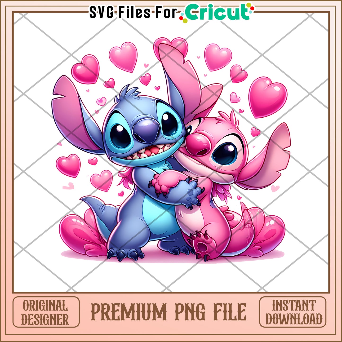 Stitch & Angel Valentine PNG