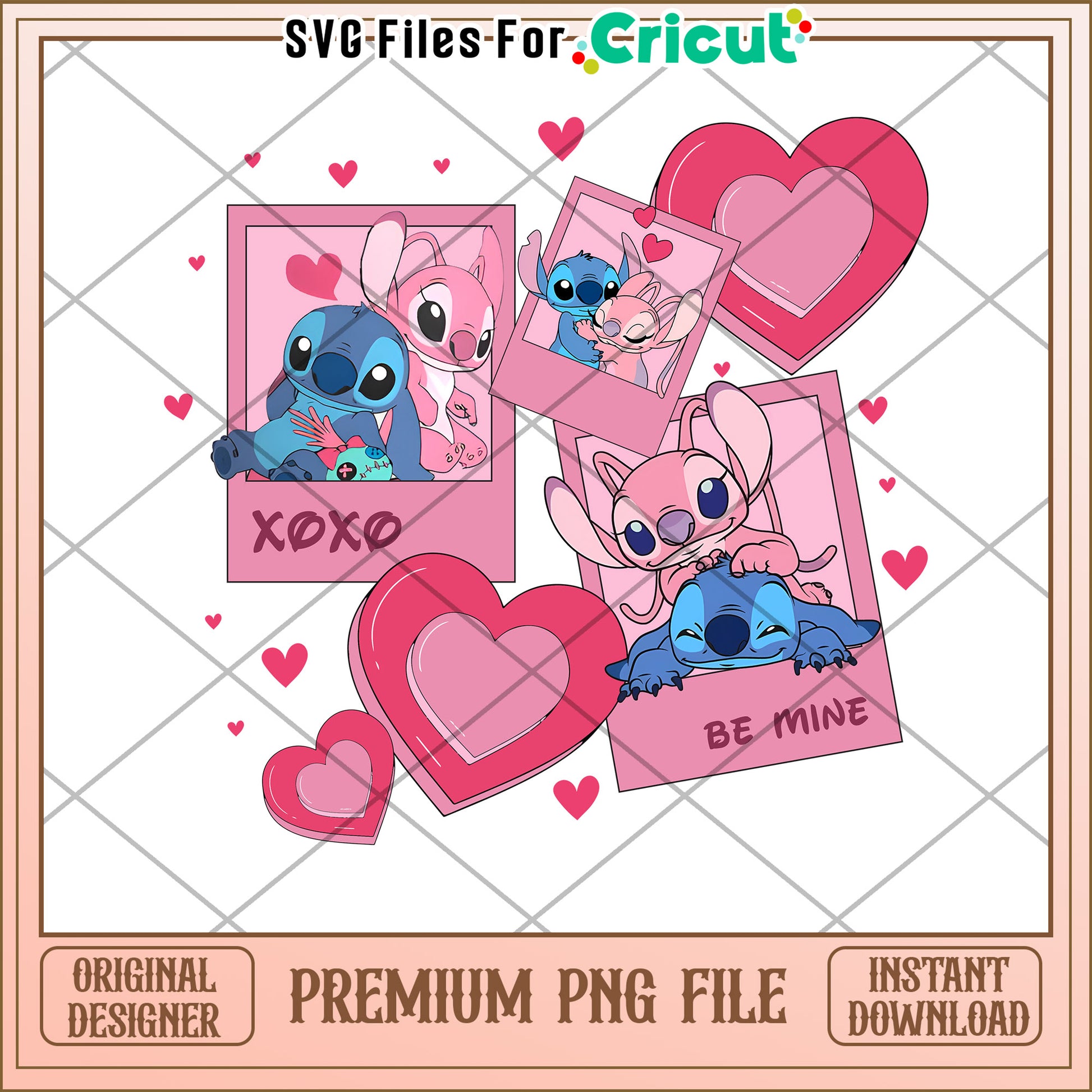 Stitch & Angel Valentines PNG