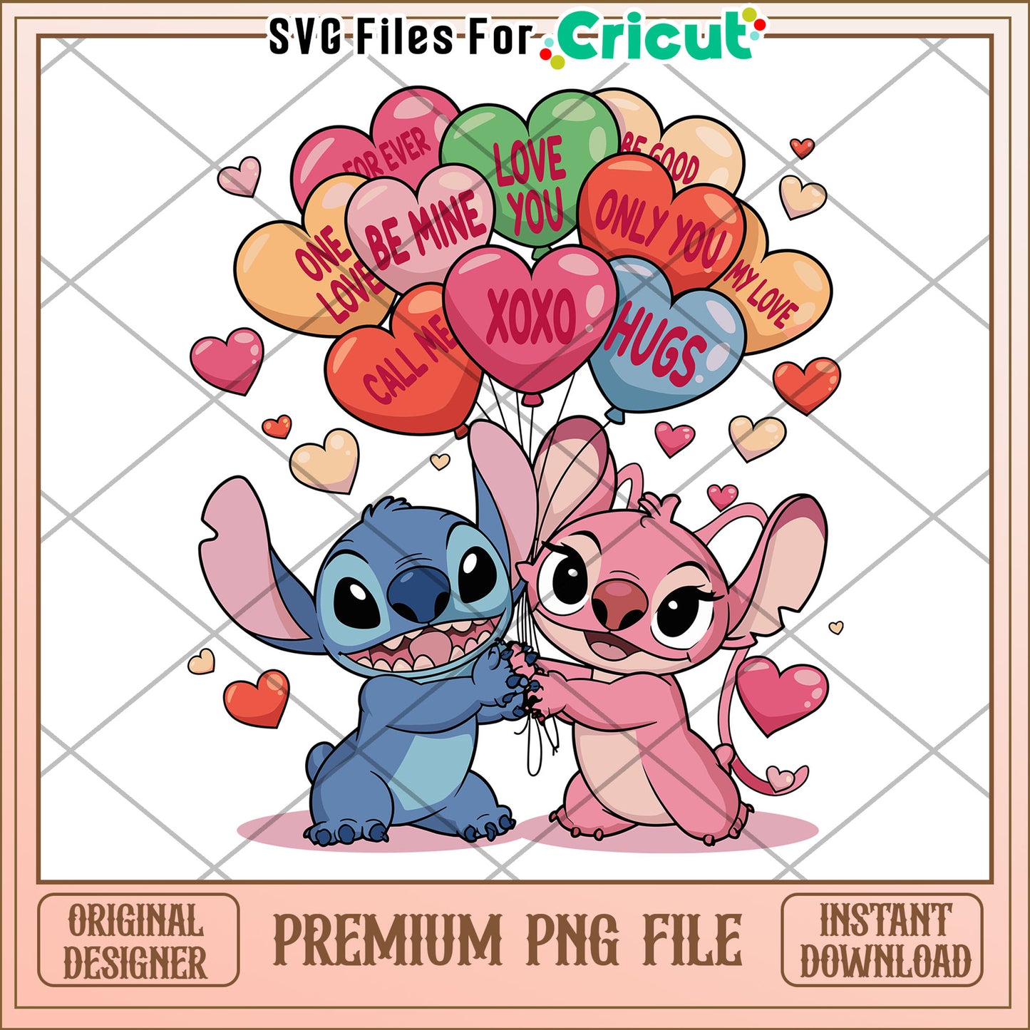 Stitch & Angel Valentines PNG
