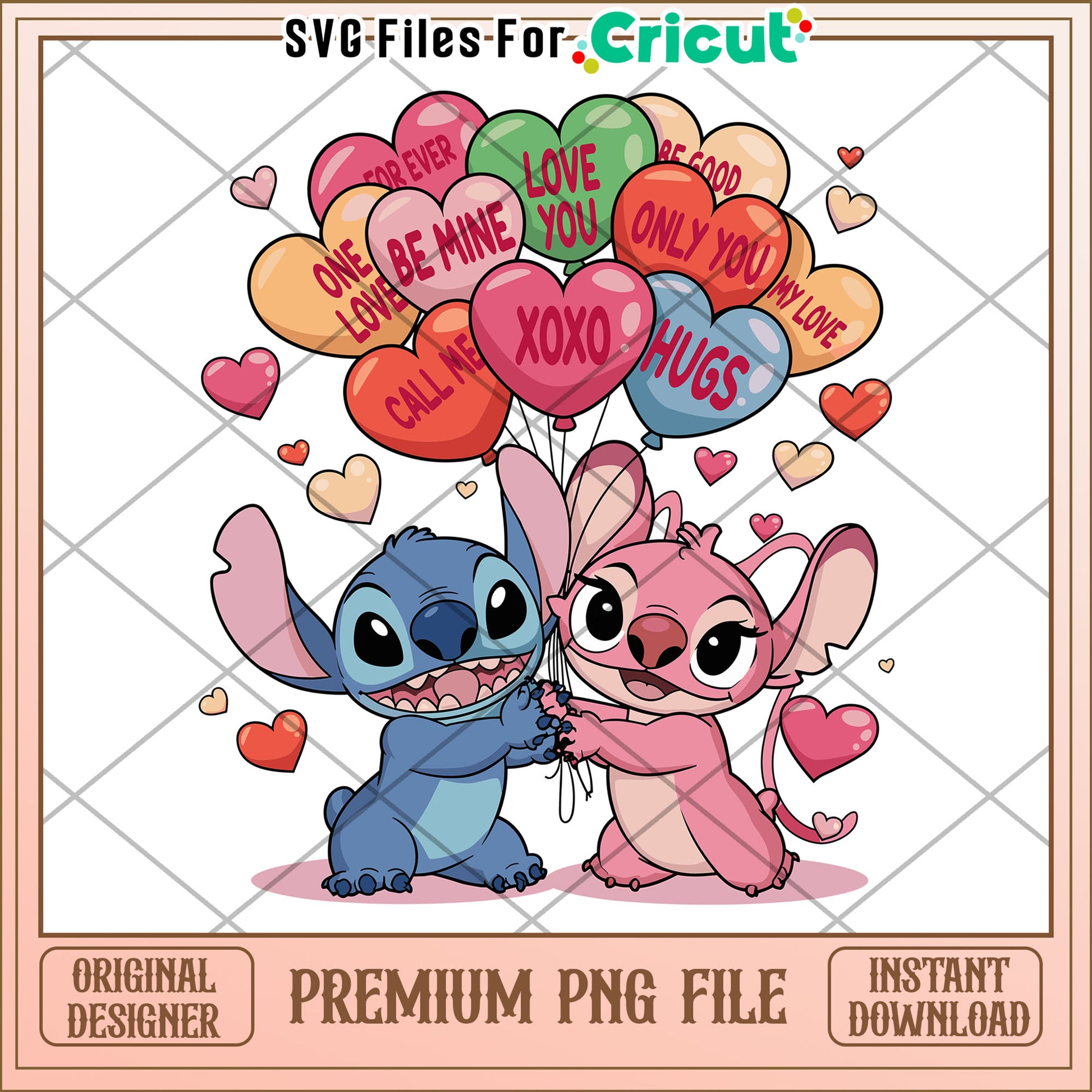 Stitch & Angel Valentines PNG