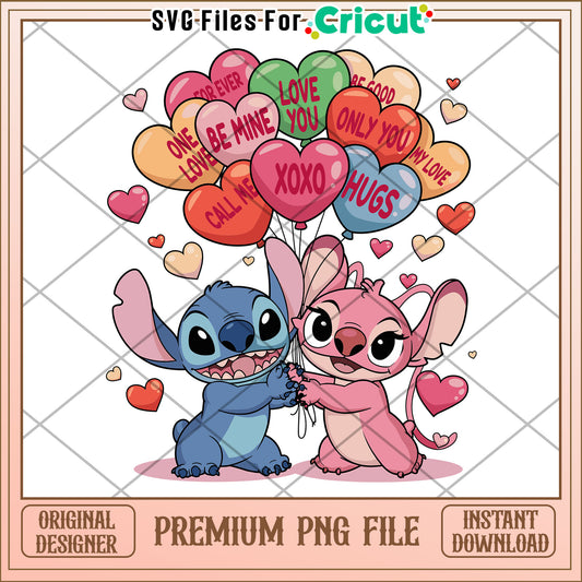 Stitch & Angel Valentines PNG