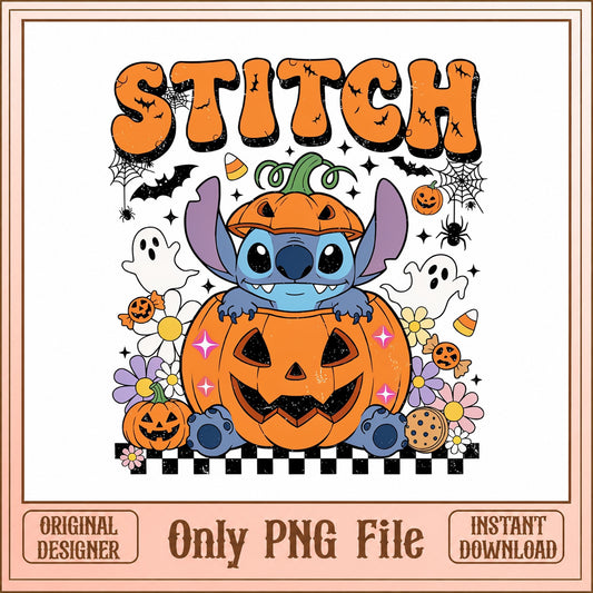 Stitch Halloween PNG, Stitch Pumpkin PNG, Disney Halloween PNG