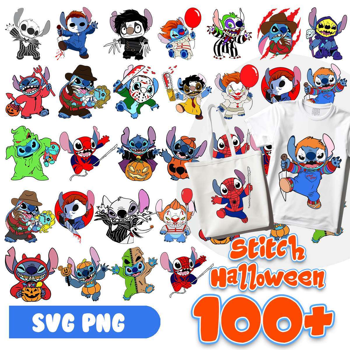 Stitch Disney Halloween Art bundle, Halloween Stitch bundle