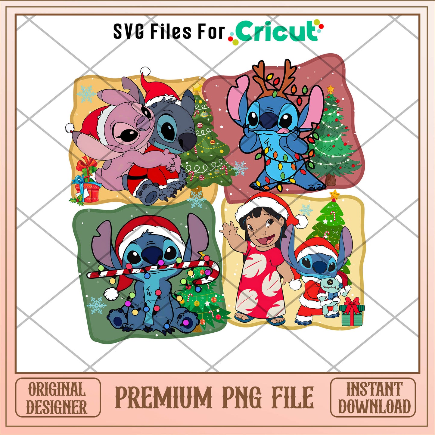 Stitch and friends marry christmas png, stitch png, christmas png