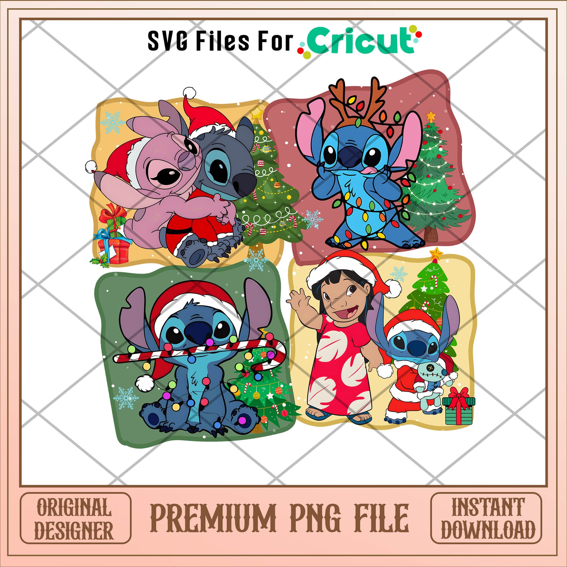 Stitch and friends marry christmas png, stitch png, christmas png