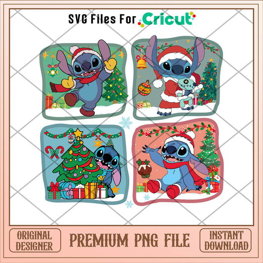 Stitch marry christmas png, stitch png, christmas png