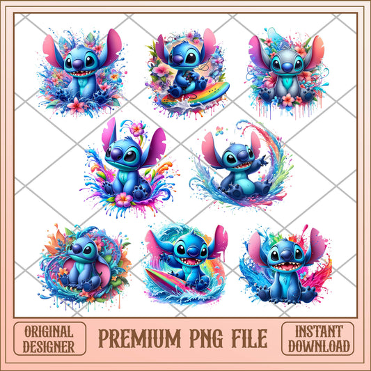 Disney stitch PNG bundle design