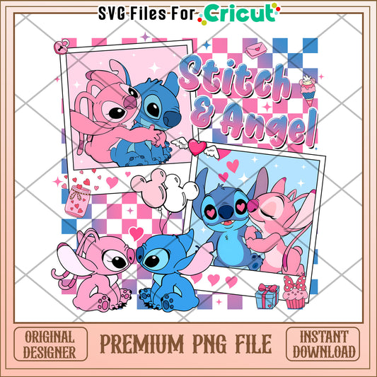 Stitch and Angel PNG File for Cricut Projects Download
