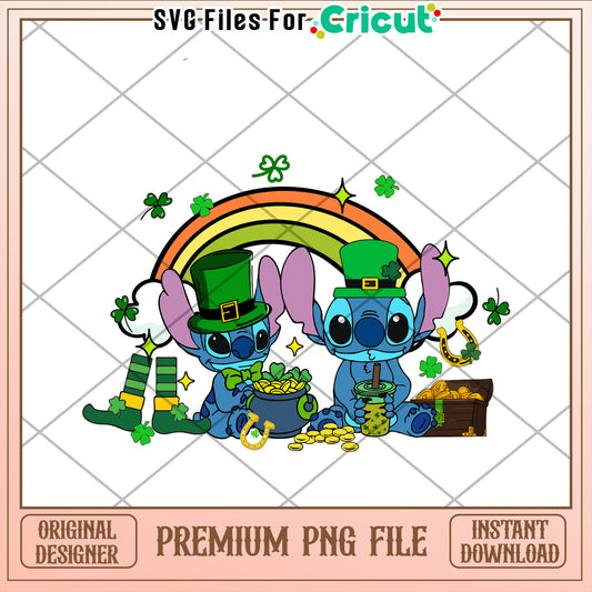 Stitch and Shamrock Friends PNG File for Cricut Design