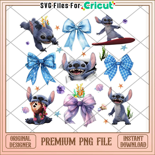 Stitch bowtie png, cute accessory png, playful design png, colorful bowtie png