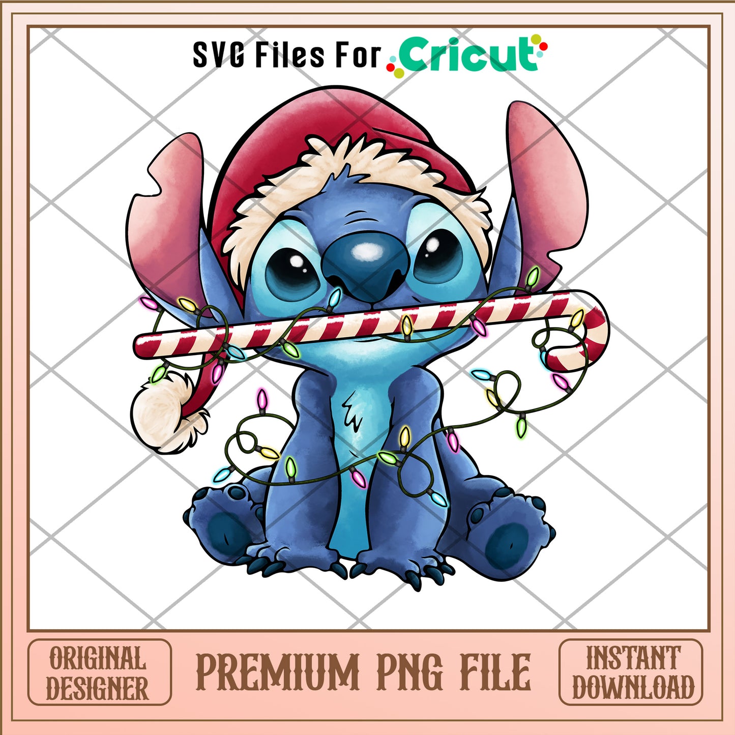 Stitch candy cane png, stitch santa hat png, christmas png